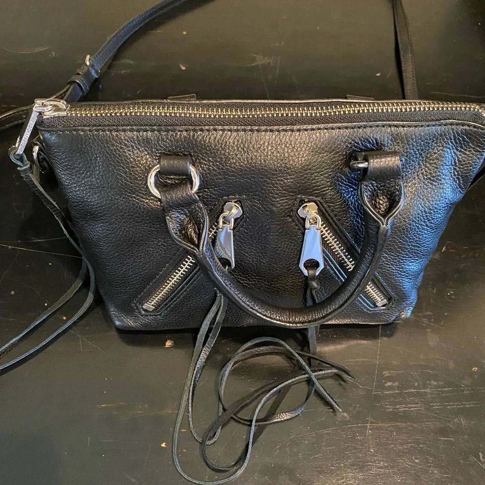 REBECCA MINKOFF NWT MOTORCYCLE HANDBAG/CROSSBODY  LEATHER BLACK